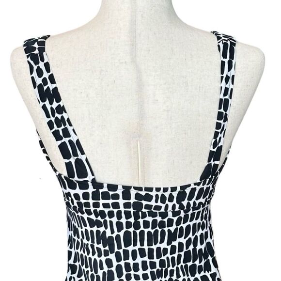 NWT Trimshaper Tankini V-Neck Top Black/White Size 10 - Picture 7 of 12